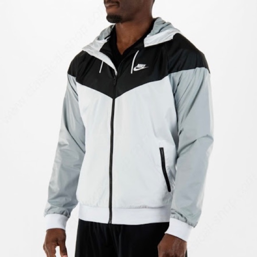 MEN’S NIKE SPORTSWEAR BLACK WHITE GREY WINDRUNNER